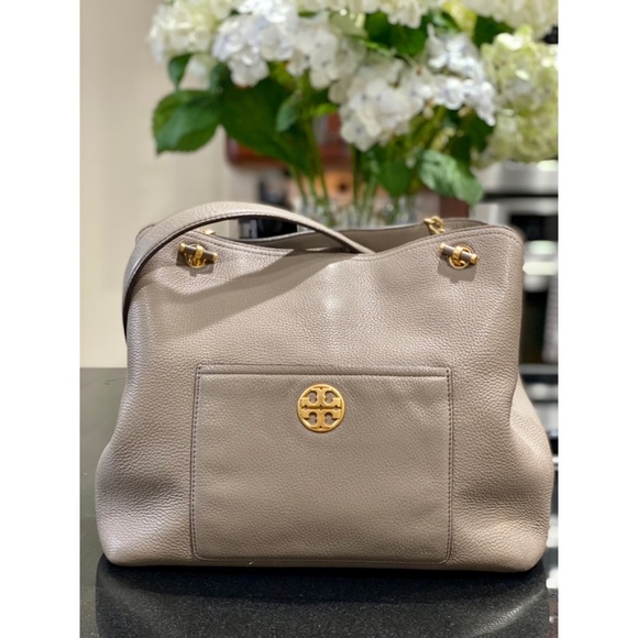 Tory Burch Grey Chelsea Slouchy Tote EUC - Picture 8 of 15